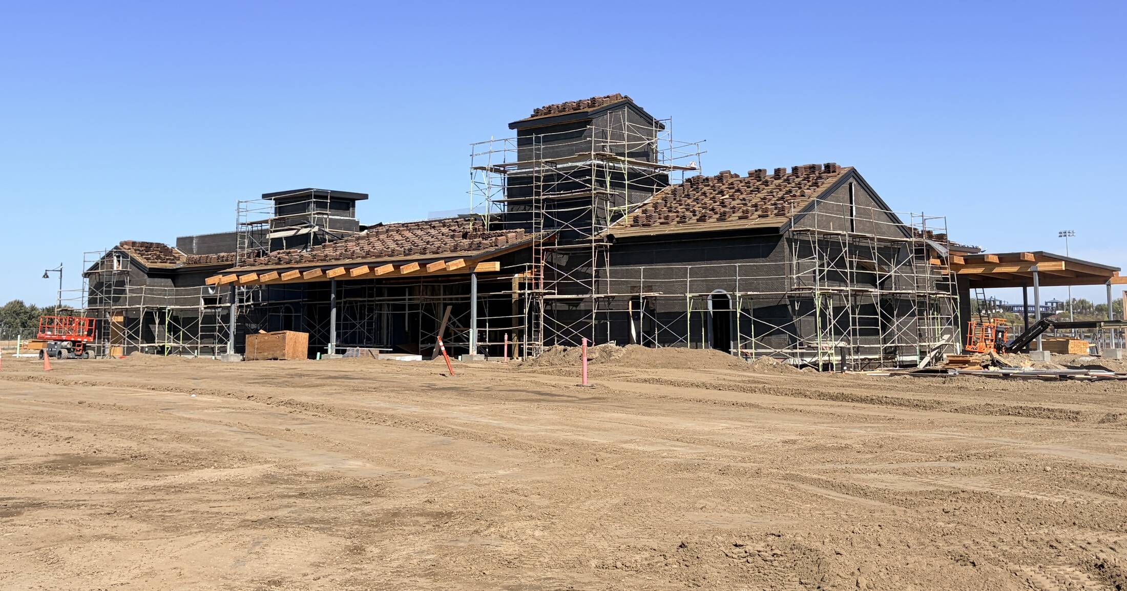 Redwood Café at River Islands — construction progress, September 2026